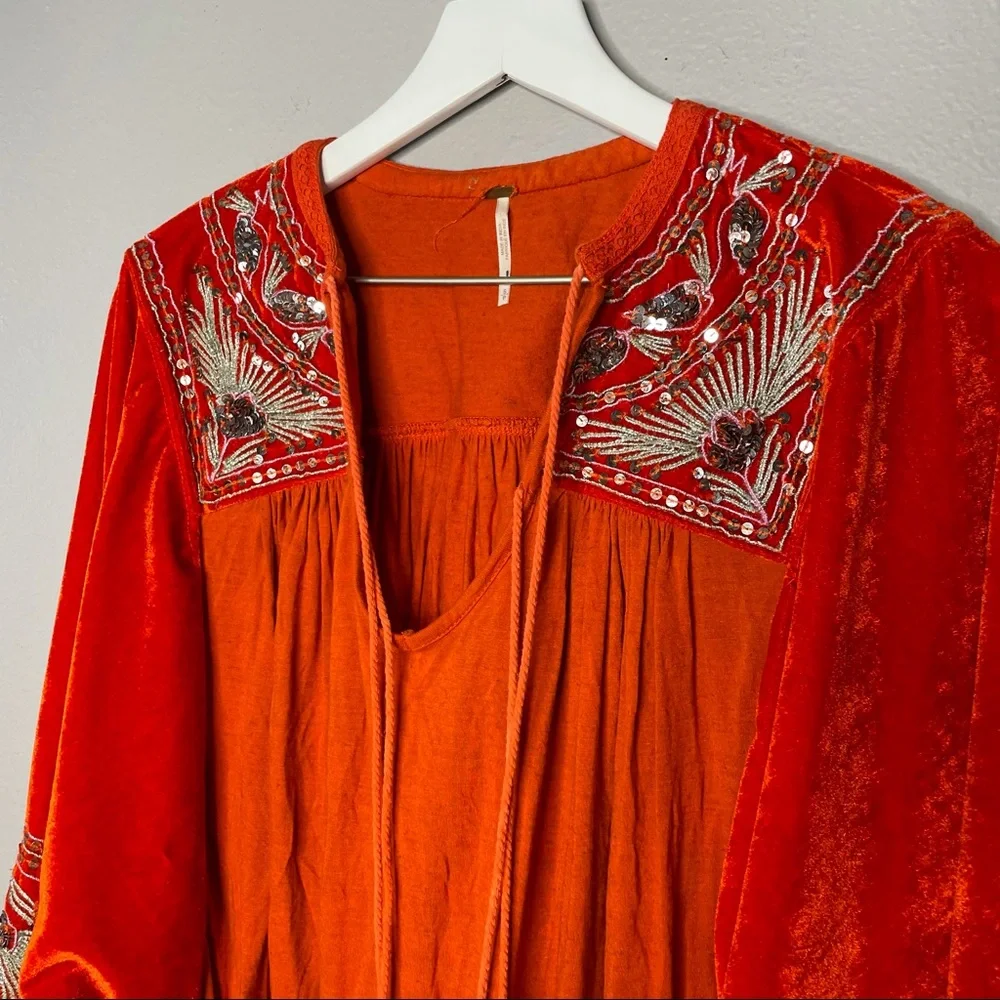 Free People Sequin Balloon Sleeve Top - Picture 4 of 5